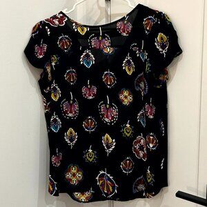 Loft Patterned Short Sleeve Top - Size S